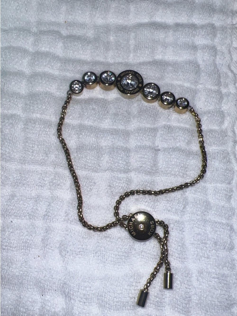 Michael Kors Gold Crystal Adjustable Station Bracelet